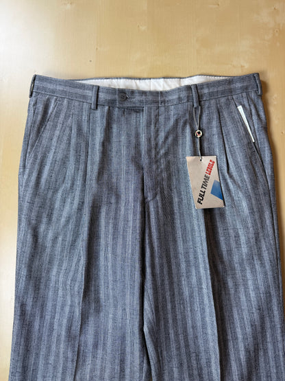Pantaloni anni '80 grigio chiaro misto lana viscosa e seta (NOS) - tg. 50