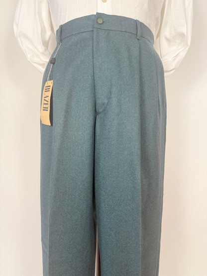 Pantaloni anni ‘80 in flanella verde pino (NOS) - tg. 52