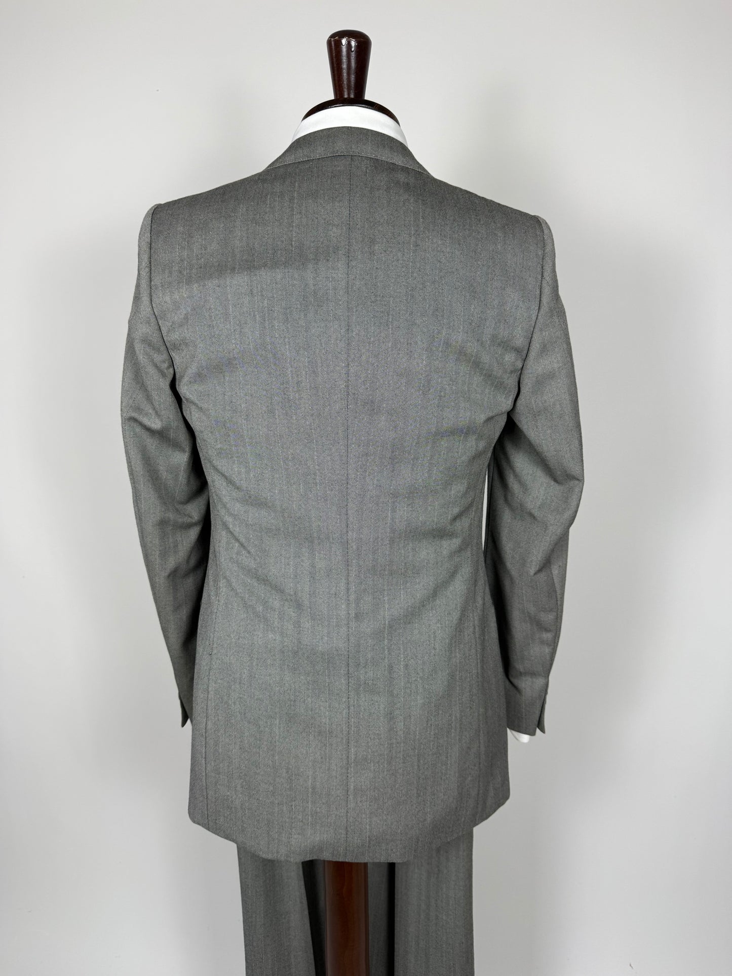 Completo 3 pezzi anni '70 herrigbone grigio - tg. 44