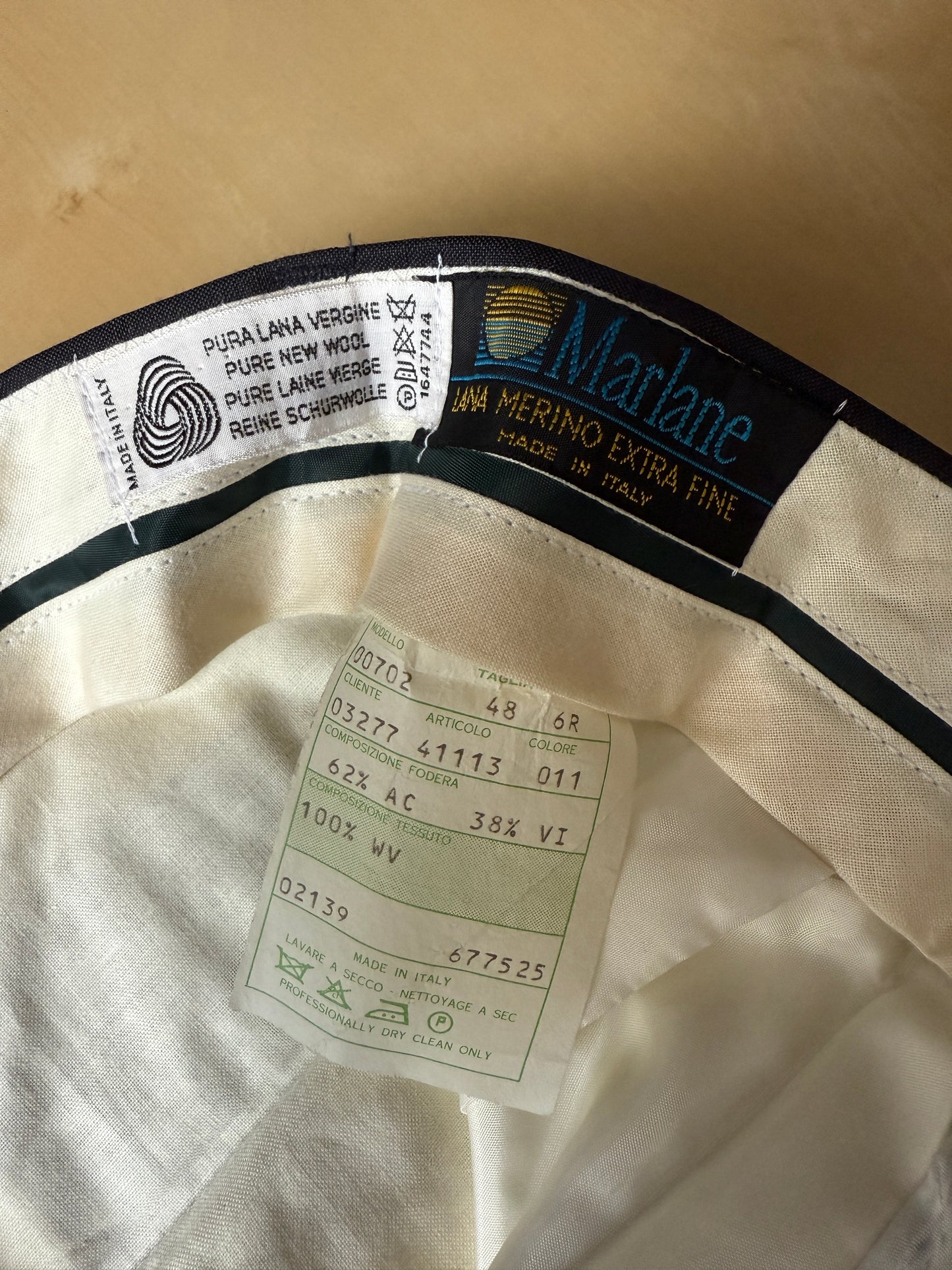 Pantalone in fresco lana blu gessato (NOS) - tg. 48