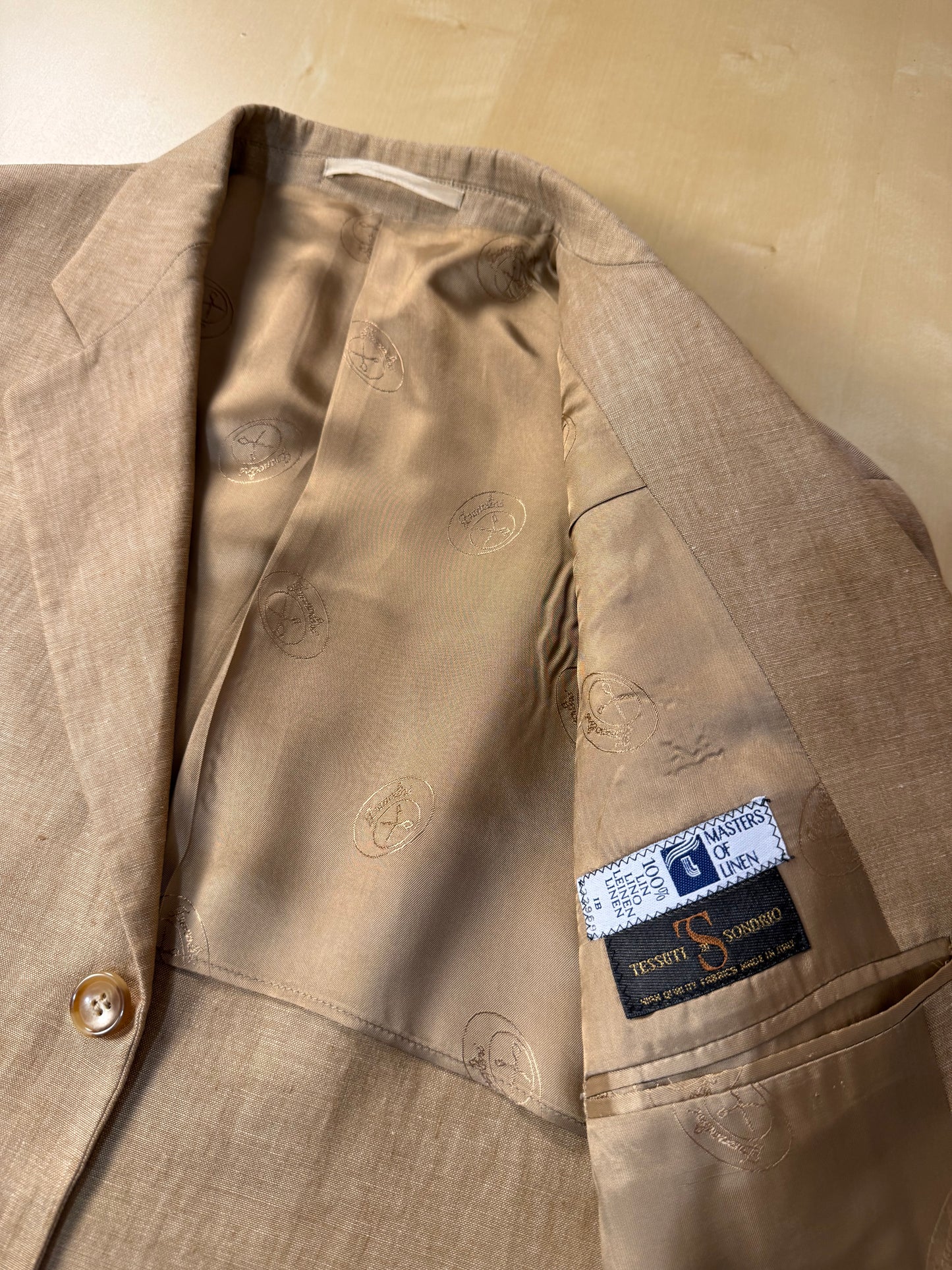 Completo in lino sabbia anni '90 - tg. 50 drop 7