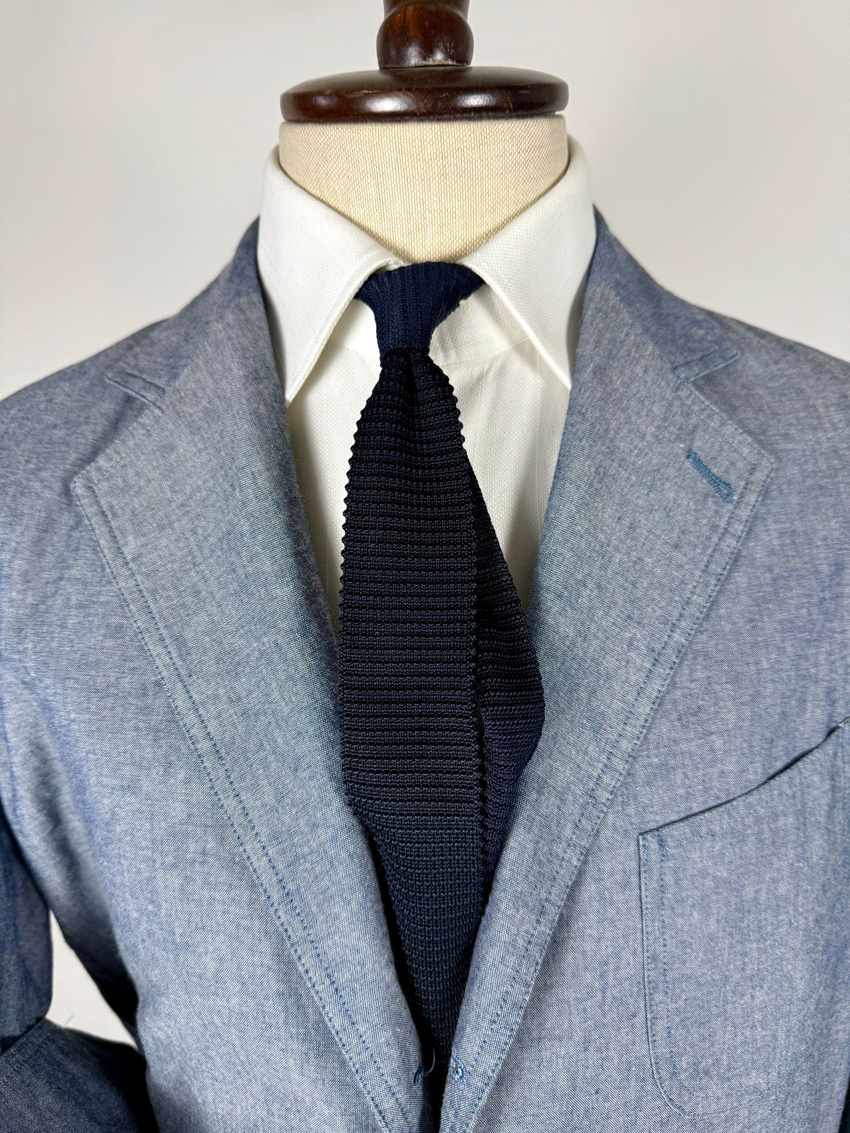 Cravatta tricot Ermenegildo Zegna vintage in seta blu