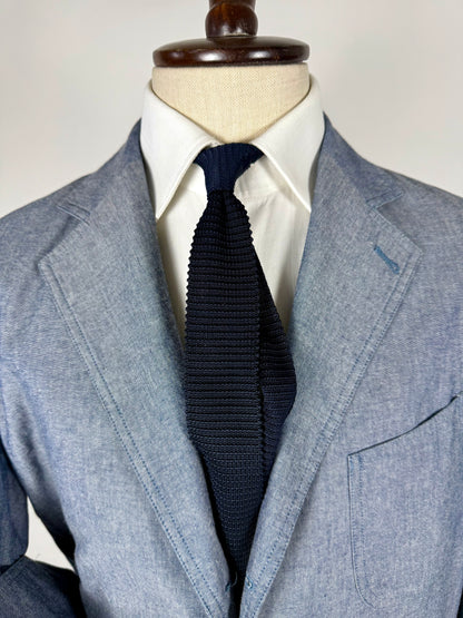 Cravatta tricot Ermenegildo Zegna vintage in seta blu