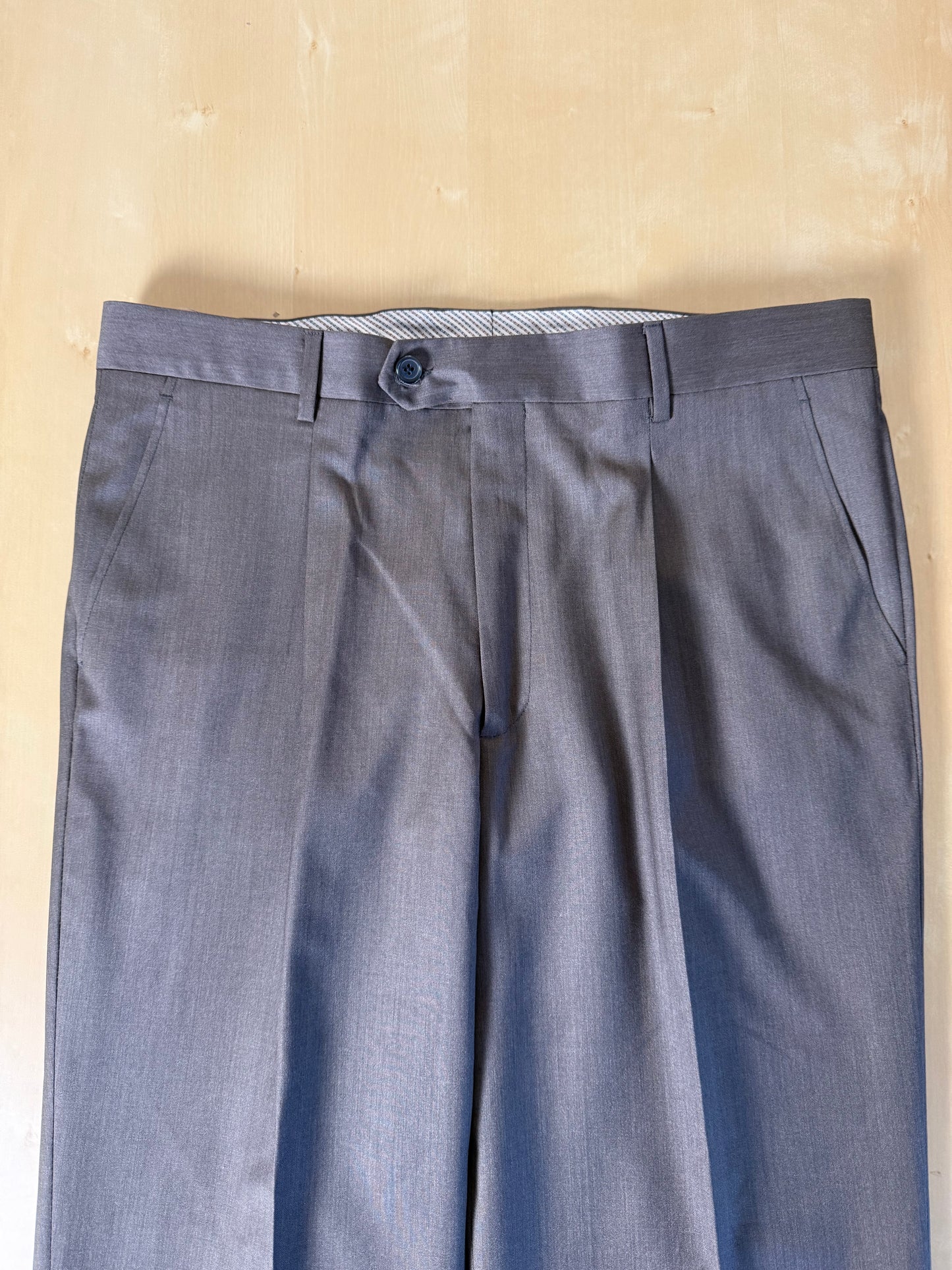 Pantaloni fresco lana cachi-marrone anni '90 (NOS) - tg. 50/52