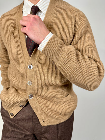 Cardigan costa inglese 100% cammello - M/L