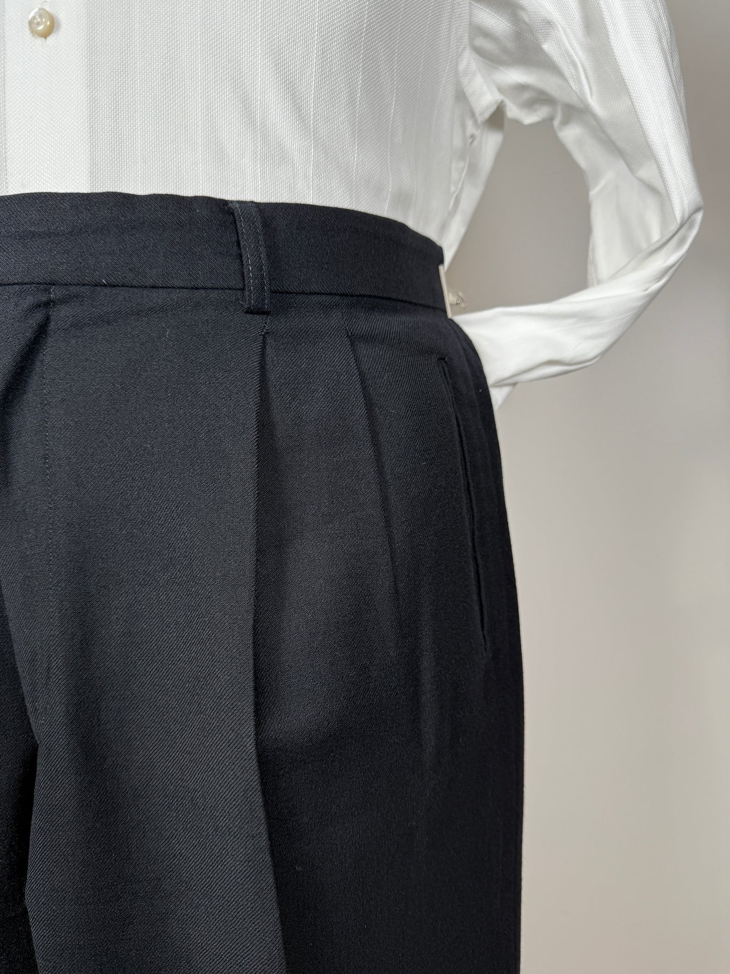 Pantaloni anni ‘80 flanella blu notte - tg. 52