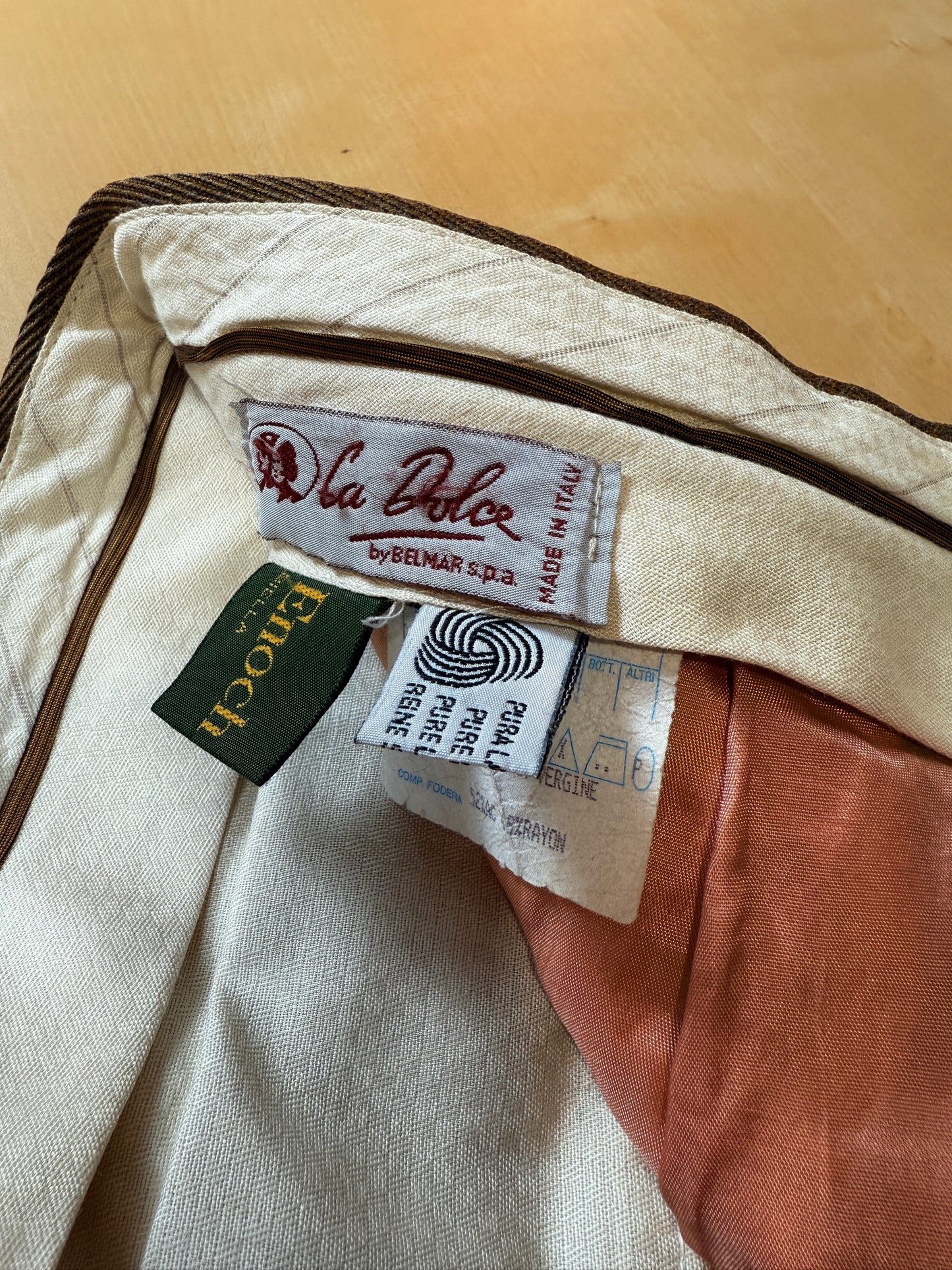 Pantaloni anni ‘80 in covert verde cachi - tg. 52