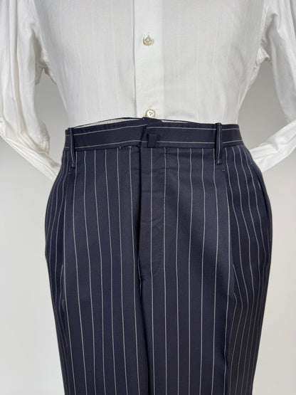 Completo sartoriale flanella pettinata blu gessato - tg. 56 drop 0-2
