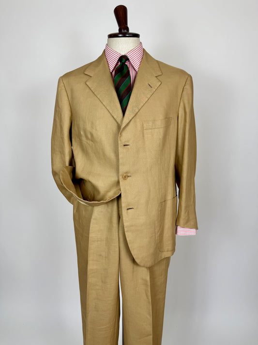 Completo sartoriale F. Di Marco lino irlandese beige - tg. 52 corta