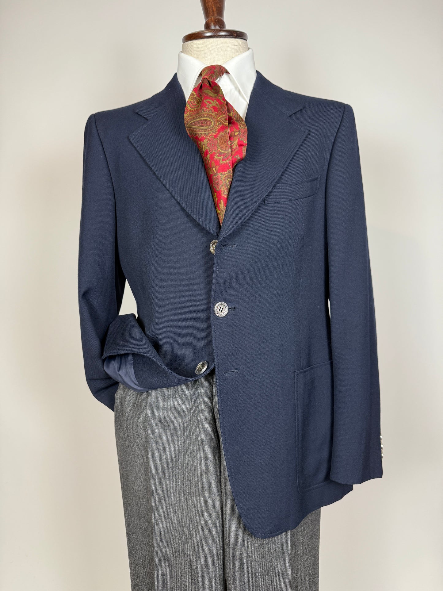 Blazer navy anni ‘60/‘70 in flanella - tg. 50