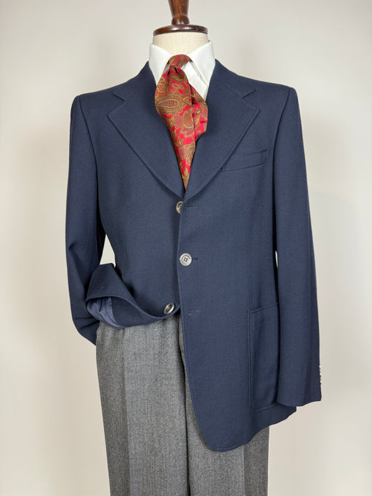 Blazer navy anni ‘60/‘70 in flanella - tg. 50
