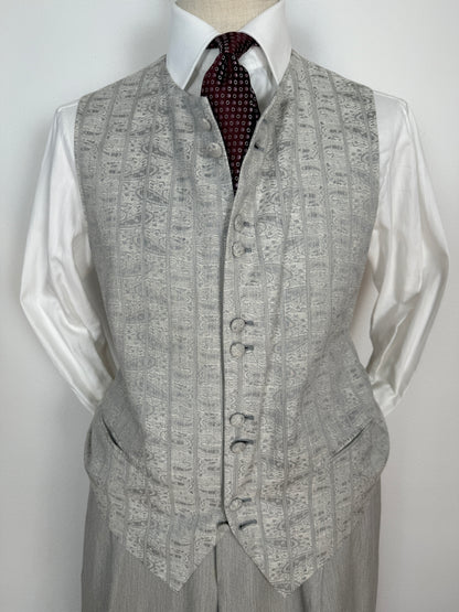 Panciotto damascato con pantalone abbinato in seta e lino - tg. 54