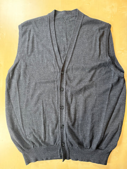 Gilet cardigan antracite in pura lana merino - XL (54-56)