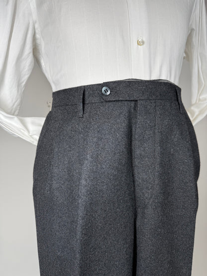 Pantaloni sartoriali anni ‘70/‘80 flanella grigia - tg. 52