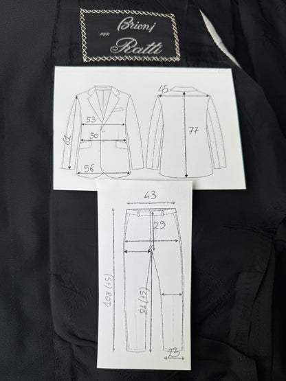 Completo Brioni estivo in seta e lana nero gessato - tg. 48