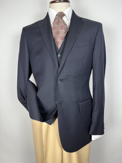 Giacca + panciotto Corneliani lana pettinata blu - tg. 50