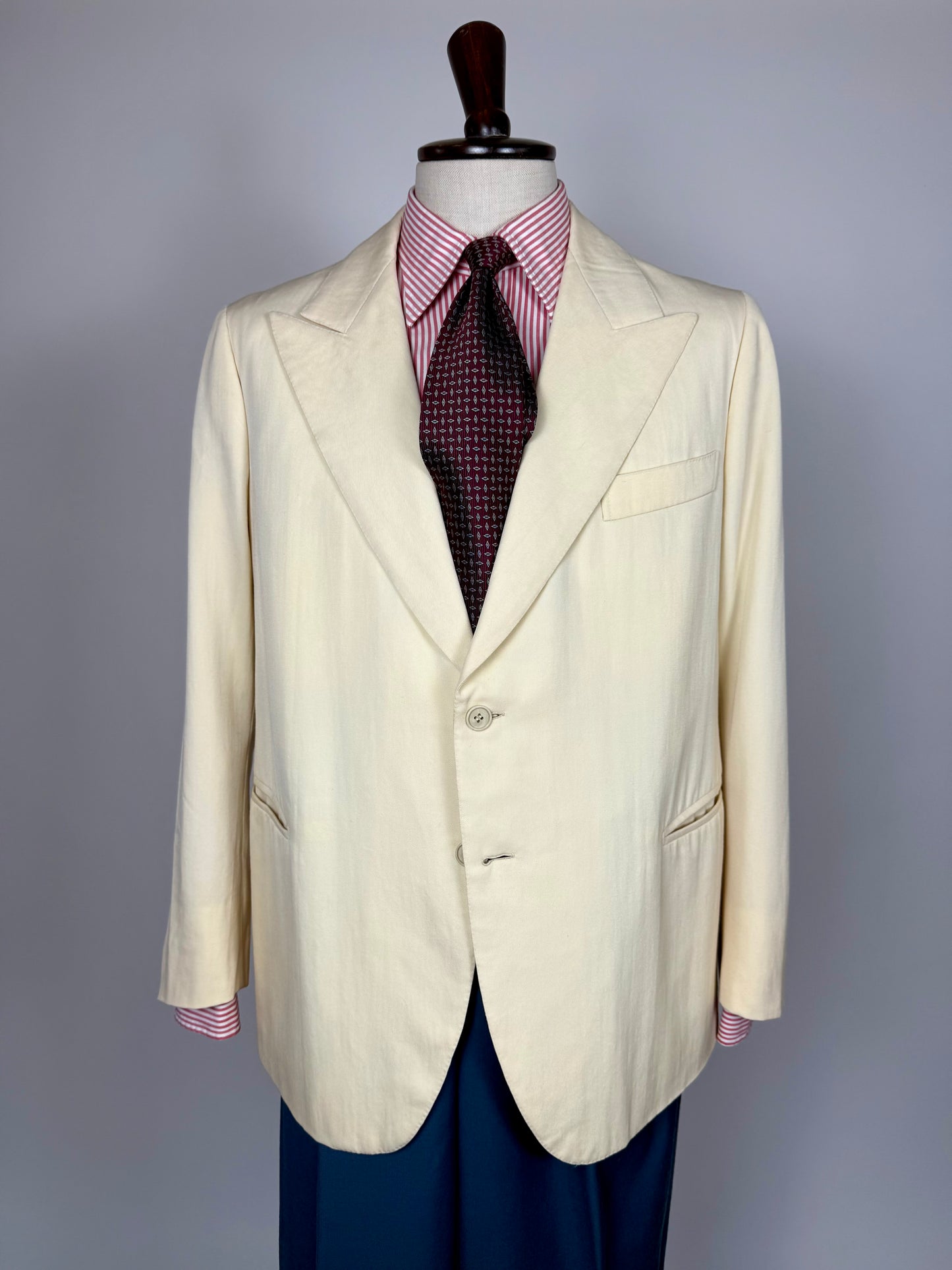 Giacca sartoriale twill bianco panna anni '60/'70 - tg. 52/54 drop basso