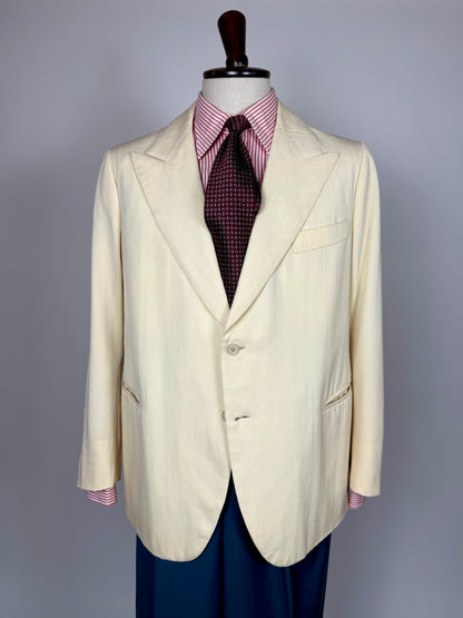 Giacca sartoriale twill bianco panna anni '60/'70 - tg. 52/54 drop basso