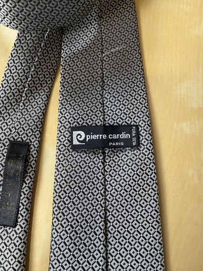 Cravatta Pierre Cardin optical grigio e nero