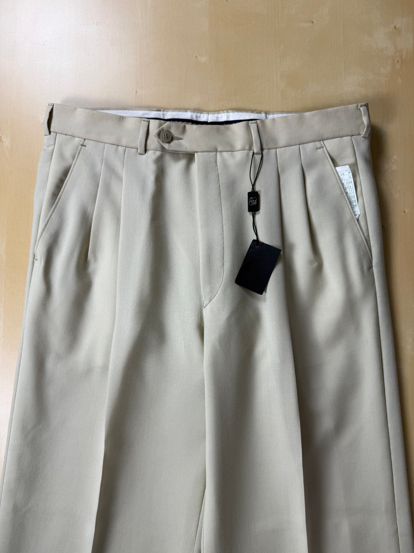 Pantaloni fresco lana bianco avorio anni '80 (NOS) - tg. 50
