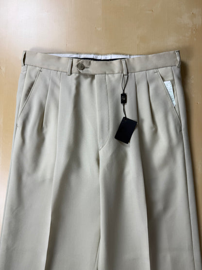 Pantaloni fresco lana bianco avorio anni '80 (NOS) - tg. 50
