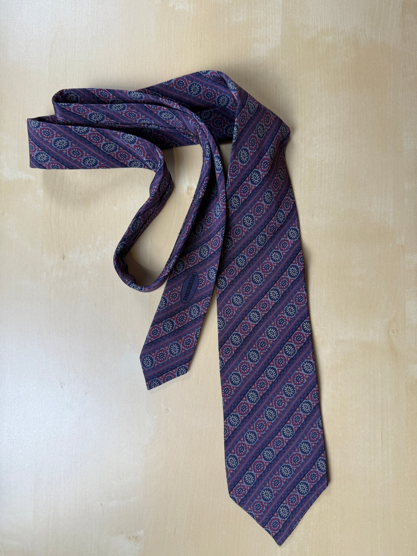 Cravatta Missoni geometrica viola lilla