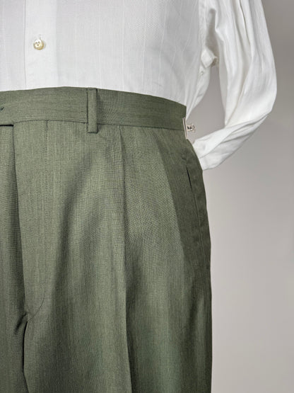 Pantaloni fresco lana verde scuro anni '80 (NOS) - tg. 50