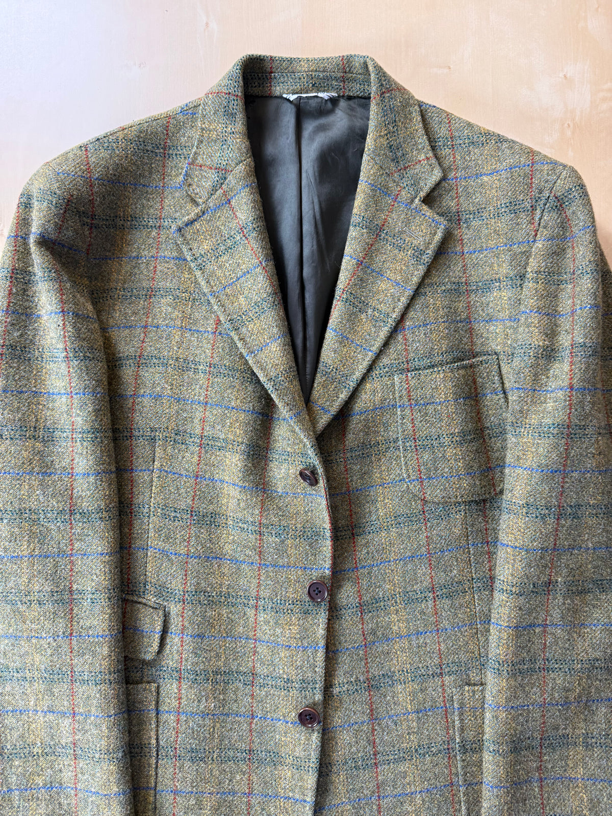 Giacca De Paz tweed verde finestrato - tg. 58