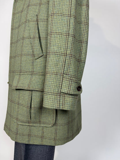 Cappotto raglan De Paz tweed verde cachi - tg. 54-56