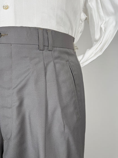 Pantaloni fresco lana verde-grigio anni '80 (NOS) - tg. 50