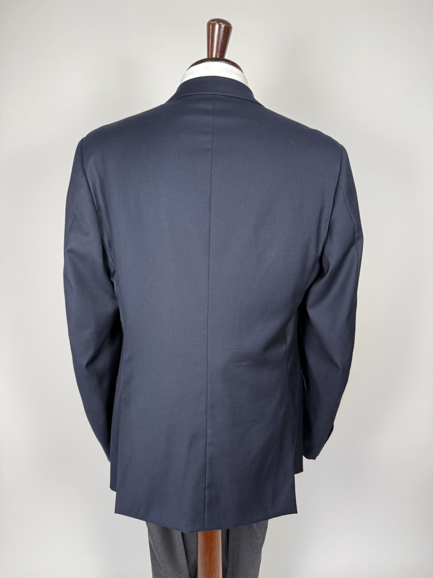Blazer navy 3 bottoni in flanella pettinata - tg. 50/52 lunga