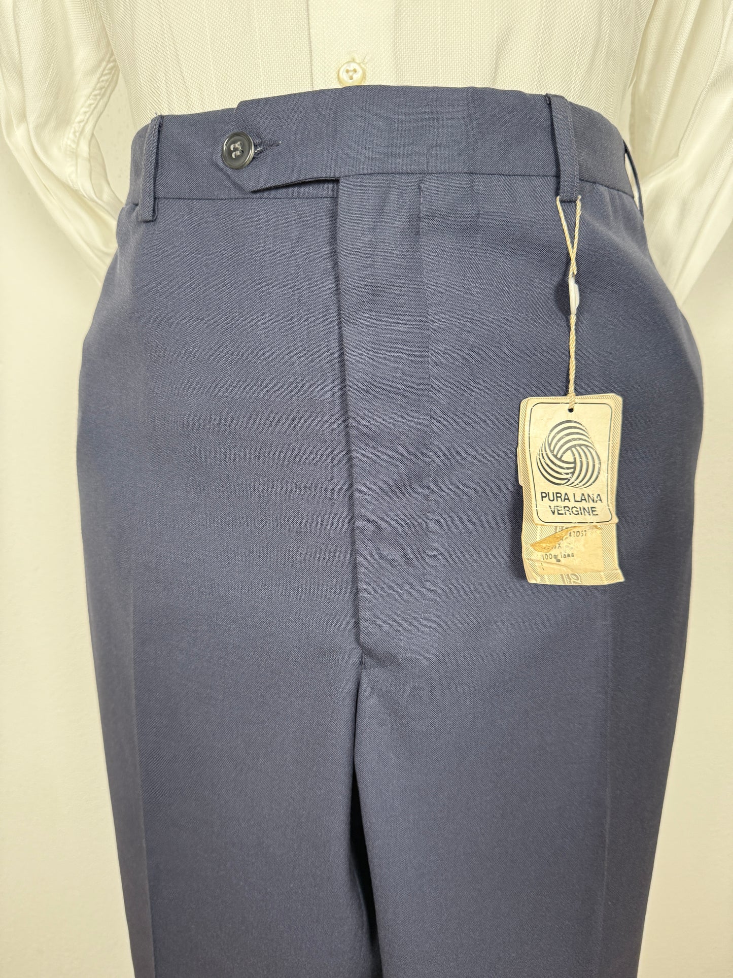 Pantalone anni ‘90 in fresco lana blu (NOS) - tg. 58/60
