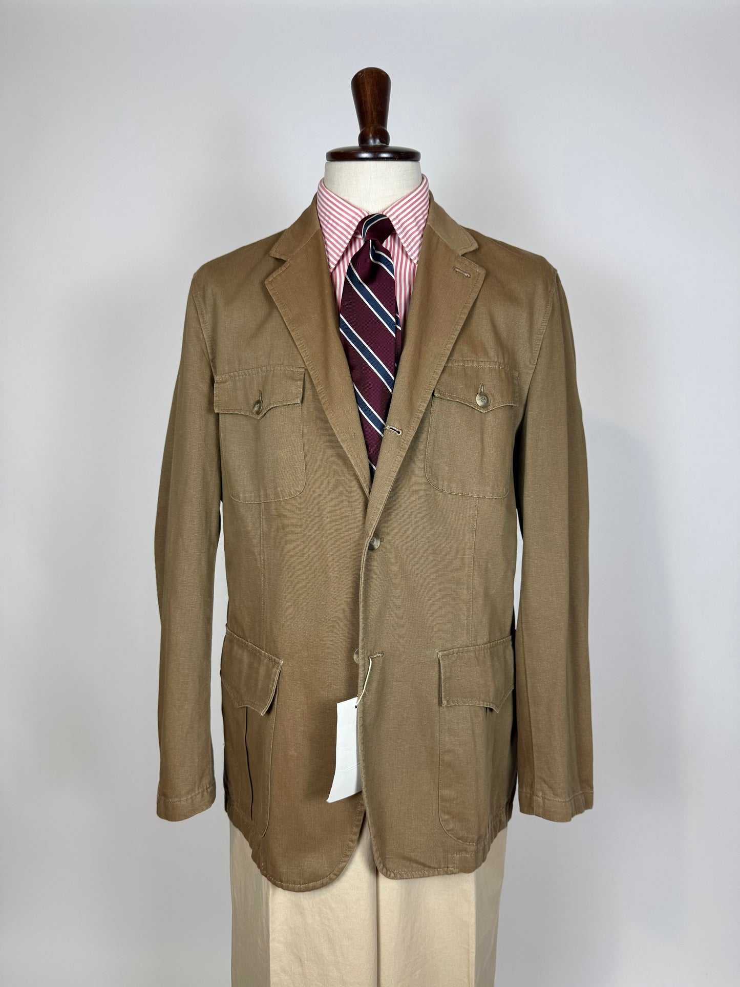 Giacca stile militare/sahariana in tela di cotone (nuova) - tg. 54