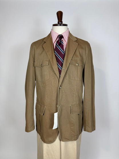 Giacca stile militare/sahariana in tela di cotone (nuova) - tg. 54