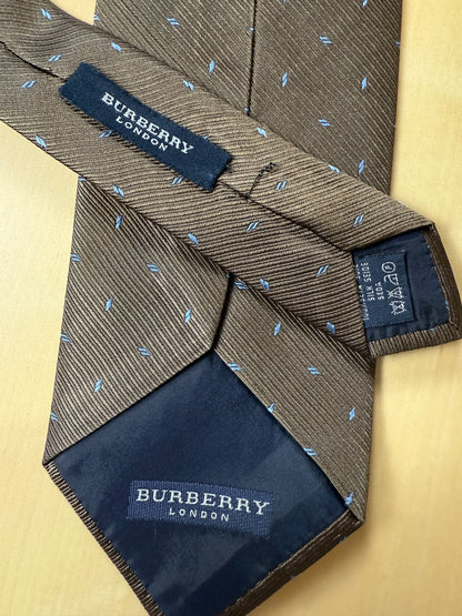Cravatta Burberry marrone micro fantasia