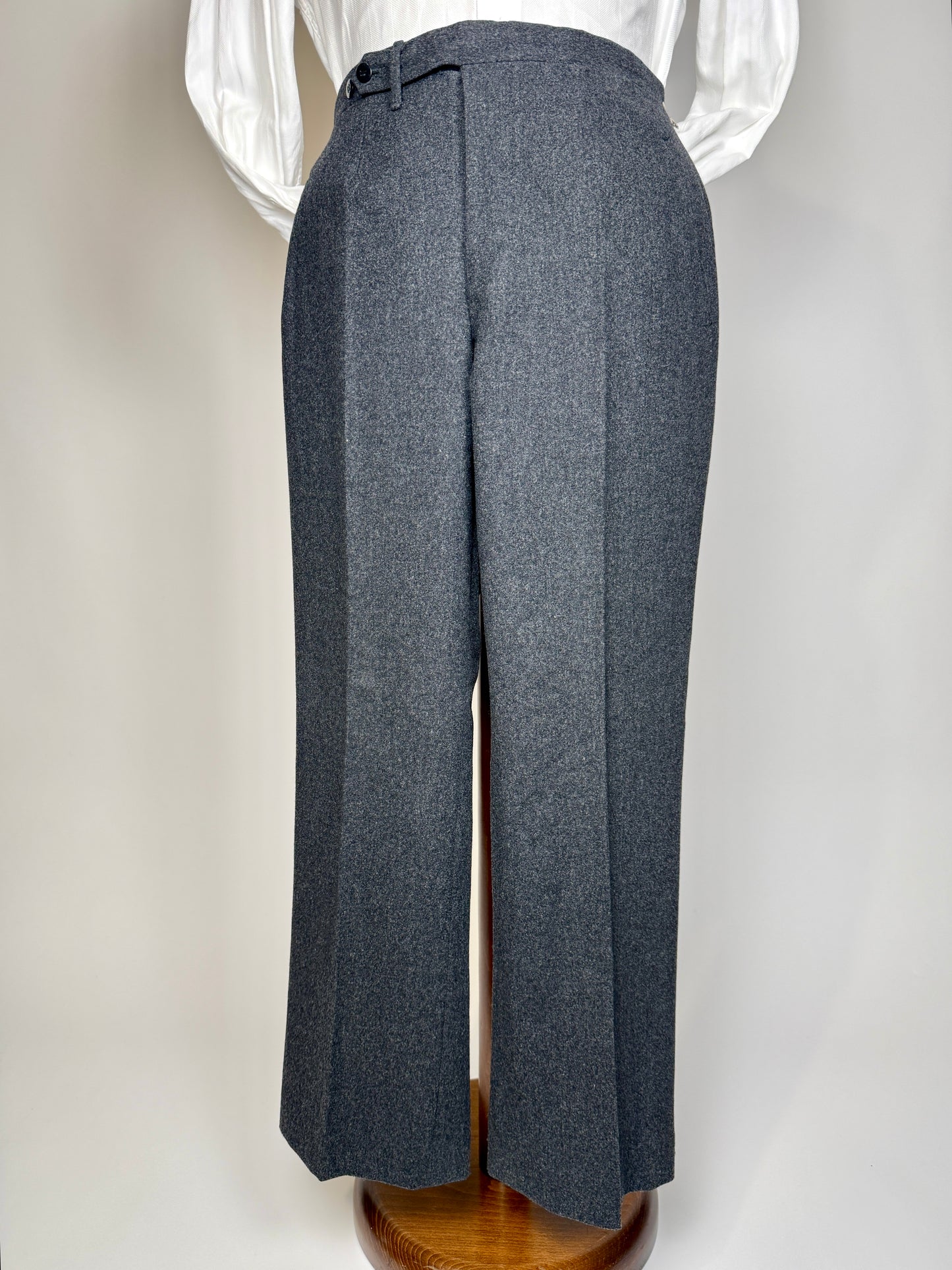 Pantaloni sartoriali anni ‘60/‘70 flanella antracite - tg. 50/52
