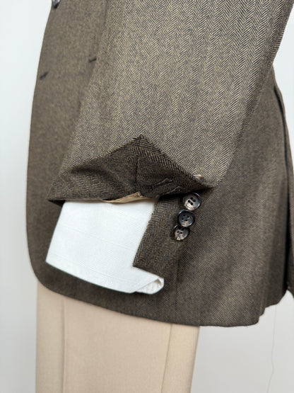 Giacca in lana e cashmere marrone spigato - tg. 44/46