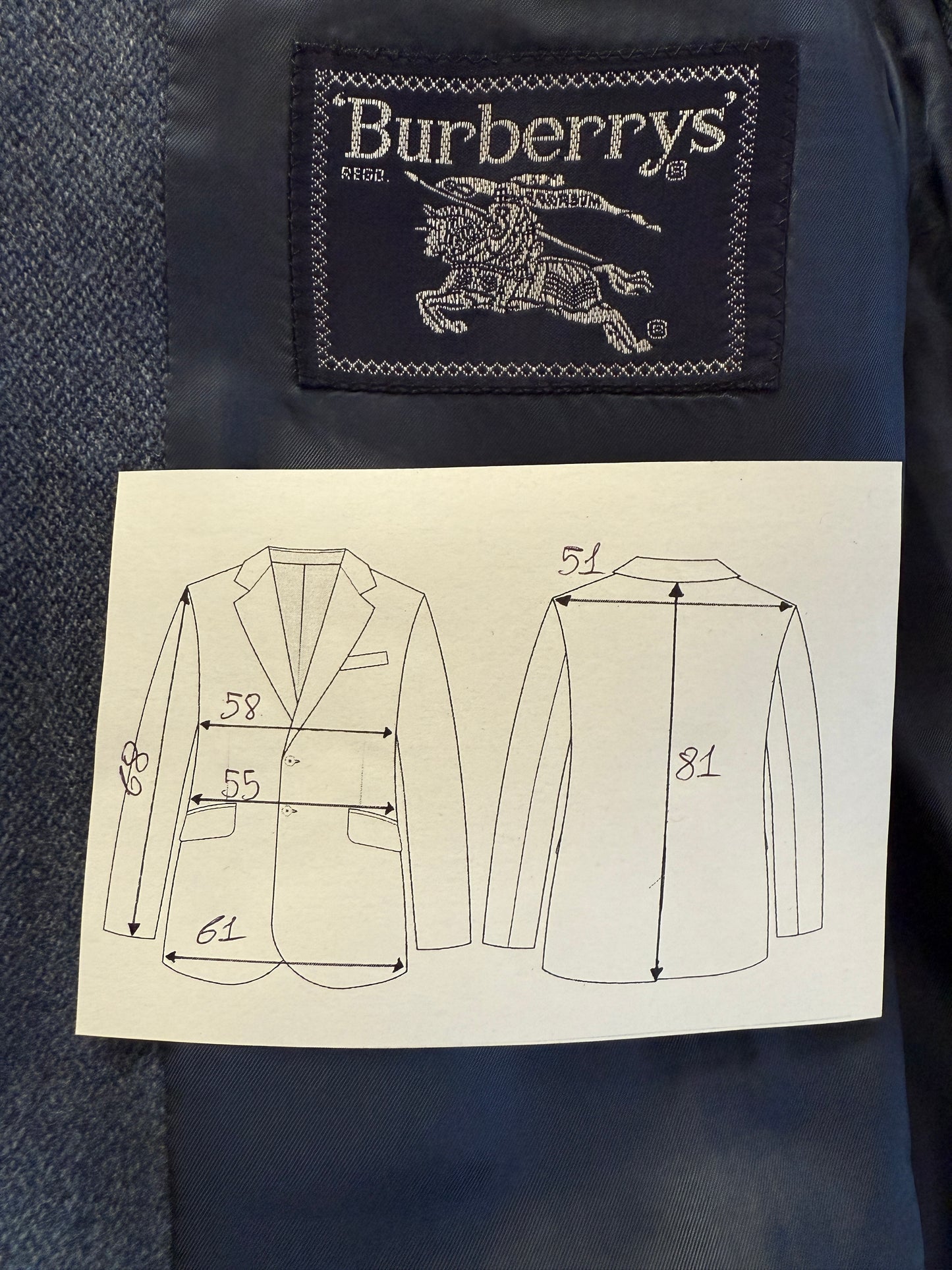 Giacca Burberrys in lana e cashmere blu - tg. 52