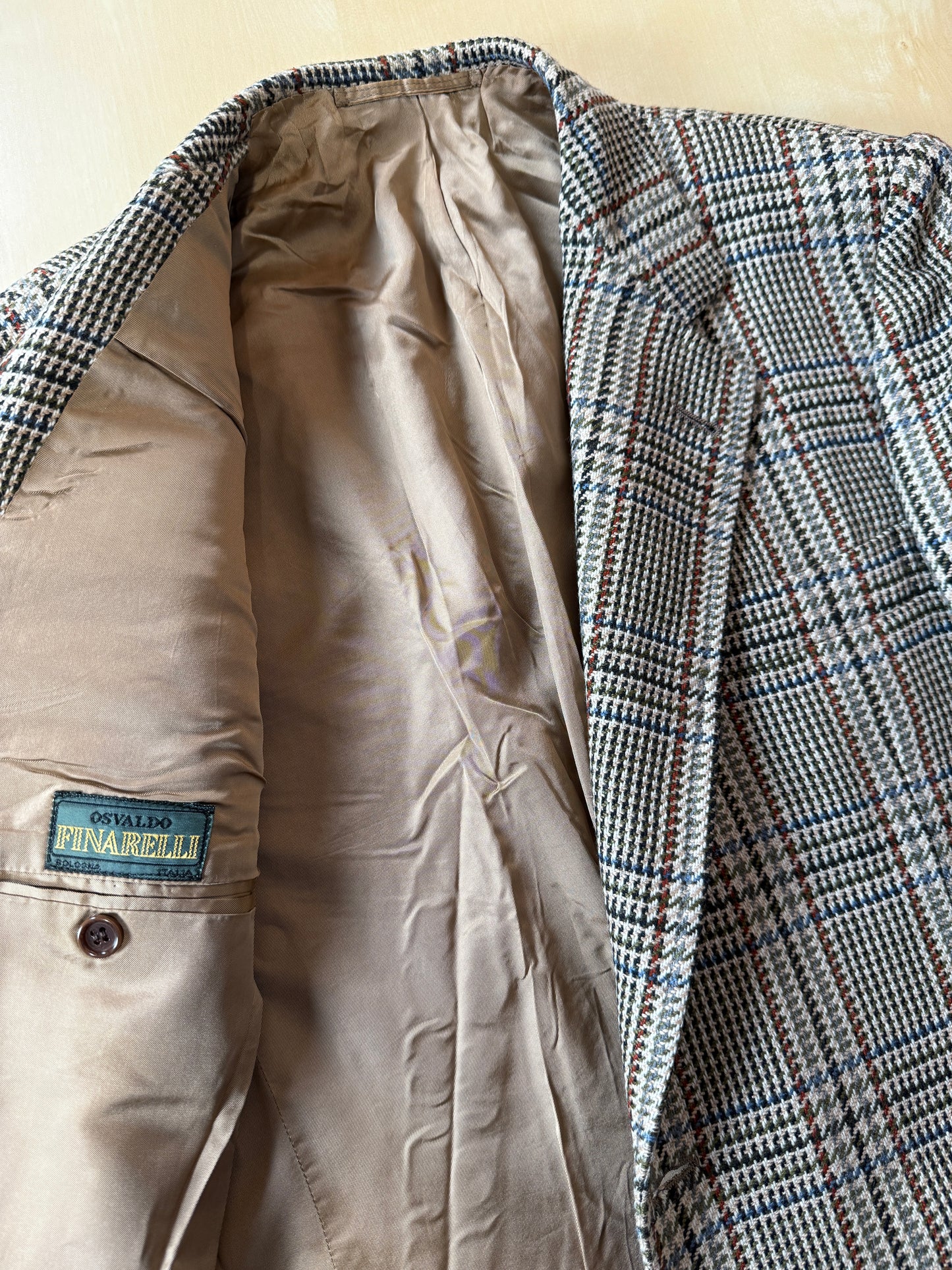 Giacca sartoriale in puro cashmere scozzese principe di Galles - tg. 46