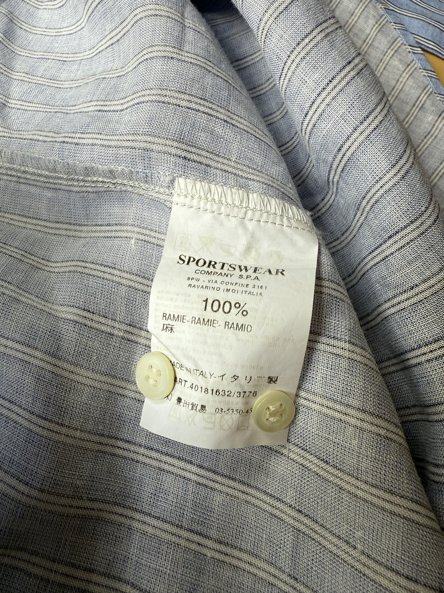 Camicia CP company in ramia con collo coreano (SS 2004) - L