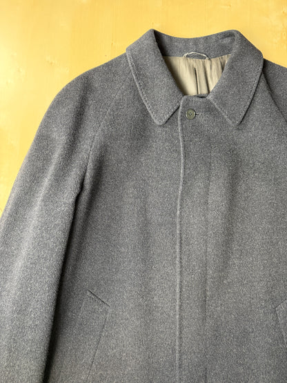 Cappotto raglan in panno lana e cashmere grigio fumo - tg. 54-58