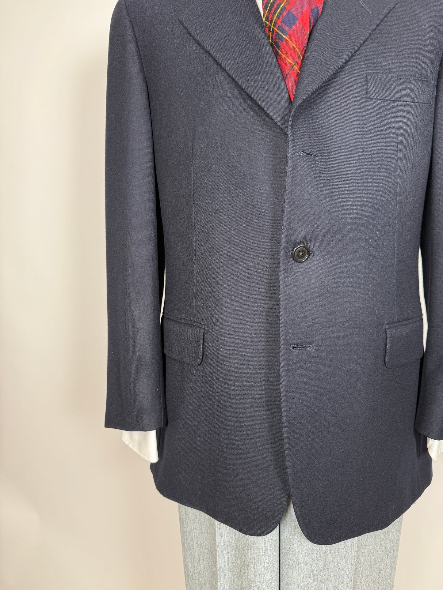 Giacca Burberrys anni ‘90 in flanella blu navy - tg. 50/52