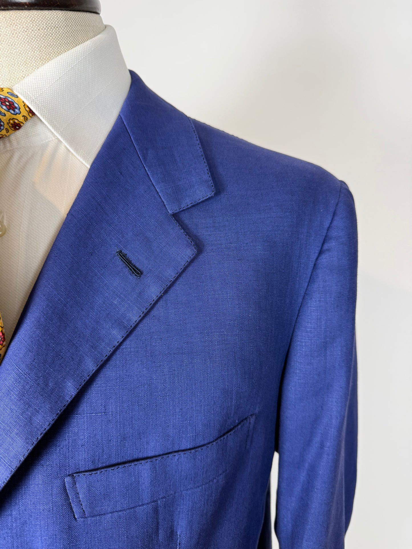 Completo sartoriale F. Di Marco lino irlandese blu (doppio pantalone) - tg. 52 corta