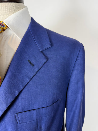Completo sartoriale F. Di Marco lino irlandese blu (doppio pantalone) - tg. 52 corta