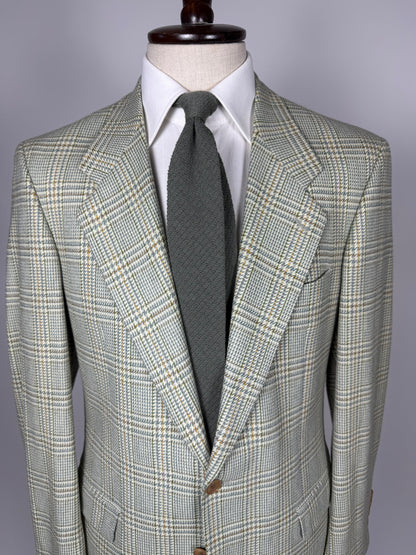 Giacca anni '80 principe Galles verde salvia lana e cashmere - tg. 48