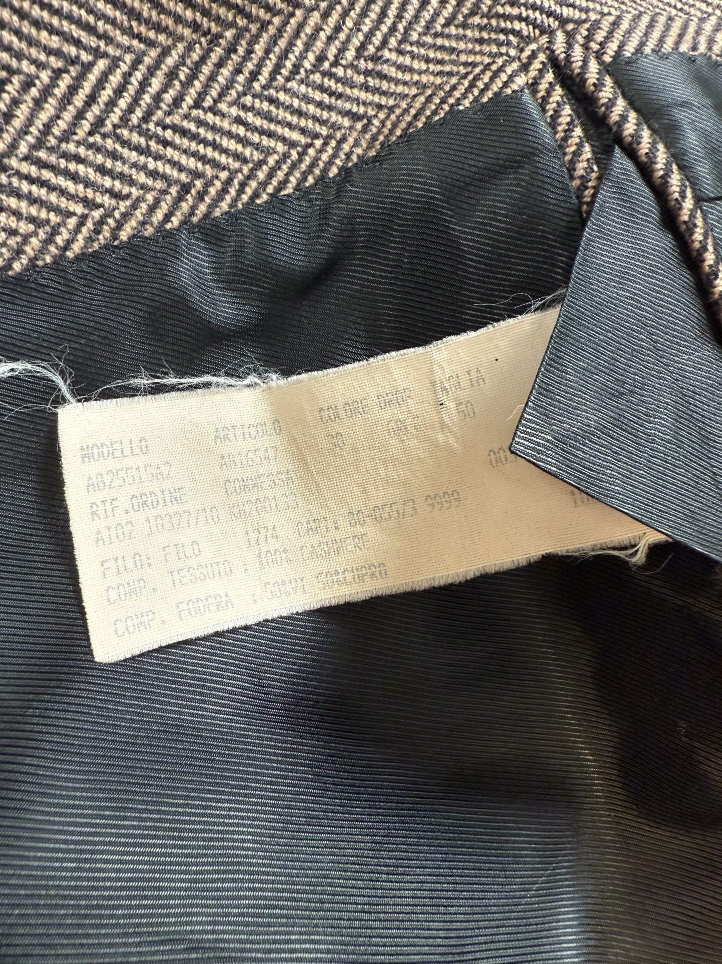 Giacca in puro cashmere marrone spigato - tg. 50