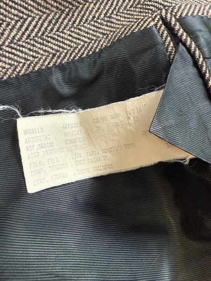 Giacca in puro cashmere marrone spigato - tg. 50