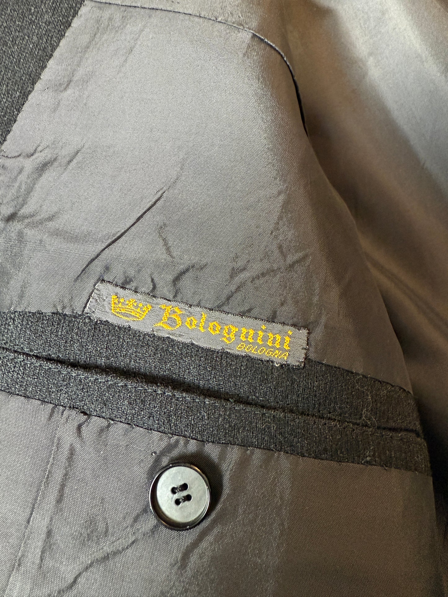 Completo anni ‘60 sartoriale flanella antracite - tg. 46