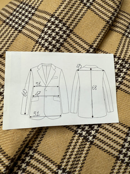 Giacca anni ‘70 beige a quadri - tg. 44/46