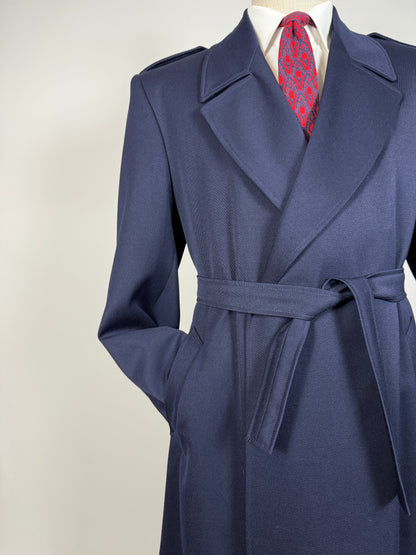 Soprabito anni ‘70 in lana pettinata blu - tg. 48-50